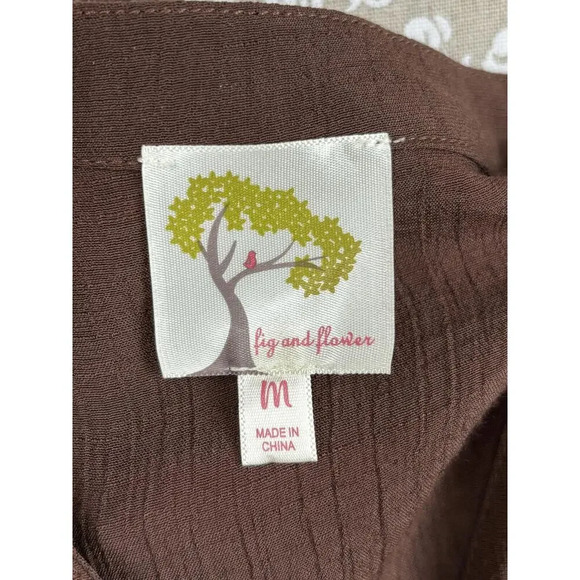 Fig & Flower Anthropologie Embroidered Tiered 3/4 Sleeve Dress Size Medium - Picture 6 of 8